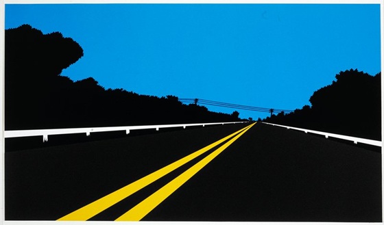Painting of a highway by pop artist Allan D'Arcangelo