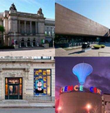 Collage of the different Carnegie museums of Pittsburgh
