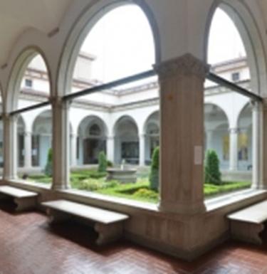 Garden at the center of the University Art Gallery building
