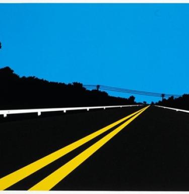 Painting of a highway by pop artist Allan D'Arcangelo