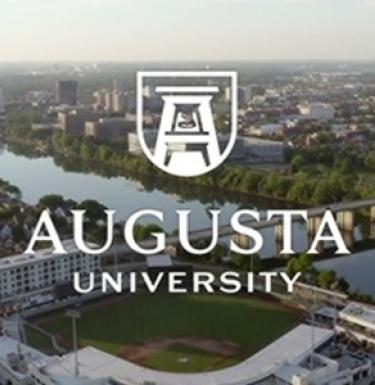 "Augusta University" written over an aerial photo of Augusta