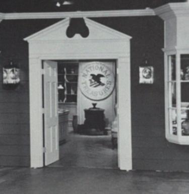 Black and white photo of the National Treasures storefront